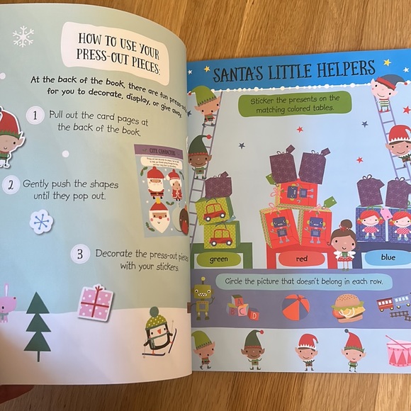 NWOT I Love Christmas Activity Book: Santa, Reindeer, Snowman, Stickers, Cards - Picture 3 of 15